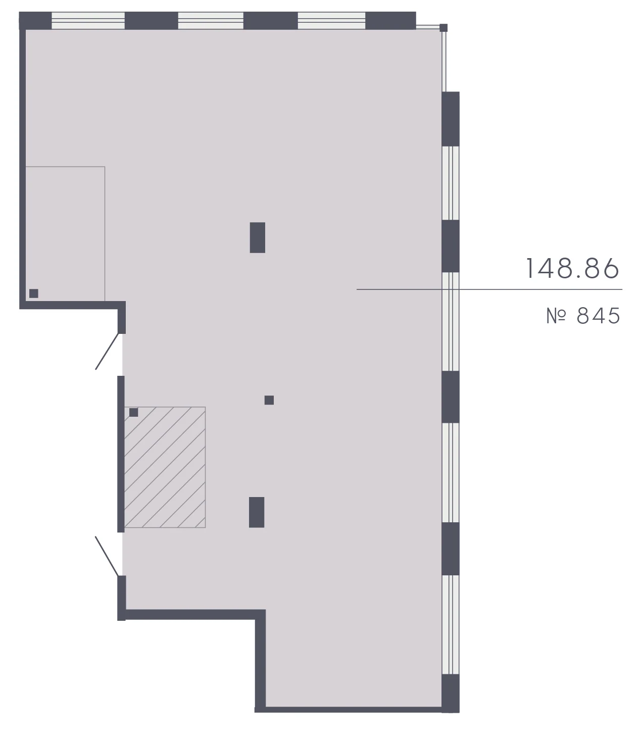 Планировка 5-комнатная 148,9 м² в апарт-отеле «17/33» — 17/33 на Петровском острове